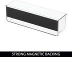 iDesign Magnetic Medium Clear Plastic Organizer Bins for Laundry Room Storage - 2-Pack