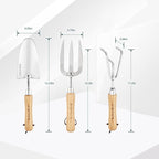 Berry&Bird Garden Tool Set 3 Pieces Stainless Steel Heavy Duty Gardening Kit Includes Hand Trowel, Hand Cultivator and Hand Fork with Wood Handle for Weeding Transplanting Digging, Ideal Garden Gifts
