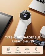Electric Lint Remover and Fabric Shaver, Rechargeable Clothes Shaver for Sweater Furniture Couch, 3-Speed Pill Remover Defuzzer to Remove Fuzz Pilling from Blanket Jacket
