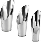 3pcs Stainless Steel Bonsai Soil Scoops–Gardening Silver Metal Spade Shovel Bucket Scoop for Potted Succulents and Planting