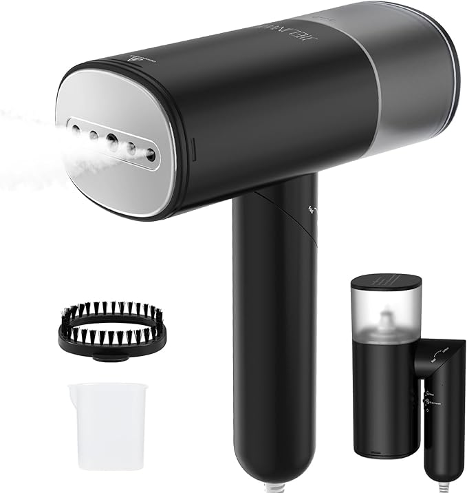 Handheld Steamer for Clothes, 1200W Foldable Travel Steamer, 20 Sec Preheat Garments Wrinkle Remover, 120V Portable Hand Iron with 150ml Water Tank, Clothes Steamer for Home Travel-Black