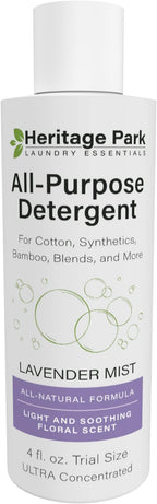 Heritage Park Luxury Laundry Detergent | Dermatologist Tested Plant based Natural & Enzyme Laundry Detergent | Sensitive Skin Friendly - Lavender Mist (4 fl oz Trial Size)