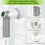 DAESUNG Electric Spin Scrubber, New Electric Bathroom Brush with 6 Replaceable Heads, Power Scrubber with LED Display, Electric Scrubbers for Cleaning Shower, Tile, Grout, Sink