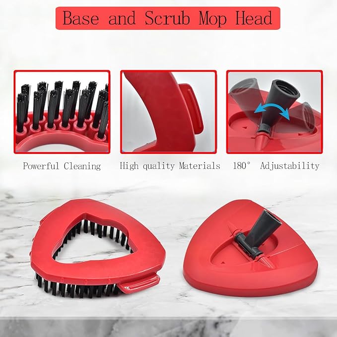 6-Pack Spin Mop Head Refills for Ocedar Easywring with 1 Base Head and 1 Mop Scrub Brush Head, Replacement Reusable Microfiber Mop Heads for O Cedar