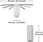 LEQ Wall Mounted Clothes Drying Rack, Garment Rack Foldable Space Saving Laundry Drying Rack with 7 Hanging Rods,Drying Rack Clothing for Laundry Balcony Bedroom Household Aluminium