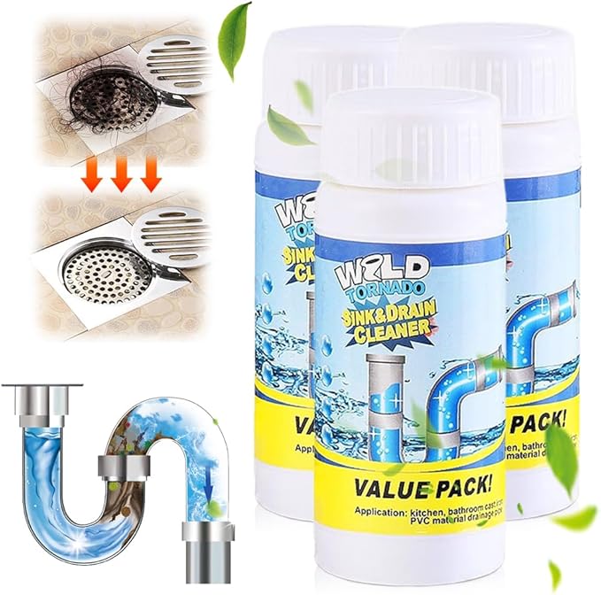 Sink Drain Cleaner, 2025 New Sink and Drain Cleaner, Multi-functional pipe unclogging agent, Powerful Sink Cleaner for Kitchen and Pipes Cleaning Tool (3PCS)