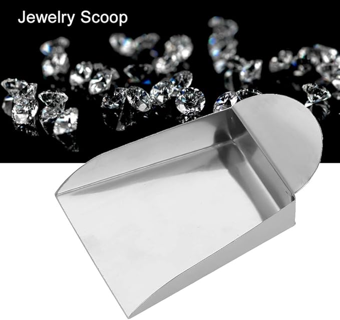 Semme Mini Jewelry Shovel, Flat Shovel, Silver, Stainless Steel, 7.5 * 6 * 2cm / 2.95 * 2.36 * 0.79inch, 15g