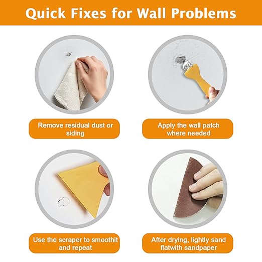 Drywall Repair Kit,19.74OZ,2 Pack Wall Mending Agent,Wall Spackle with Scraper,Wall Surface Hole Fill Quick and Easy Solution,Easy to Fill Holes in Home Wall and Quick Repair Crack,Plaster Wall Repair