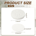 uxcell 10Pcs Cellulose Sponges, Round Kitchen Clean Sponges Non-Scratch Compressed Dish Scrubber for Kitchen Household Cookware Bathroom Cleaning & DIY, White