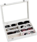 Frebeauty Sunglass Organizer,Velvet Glasses Organizer,8-Slot Sunglasses Tray for Drawer, Men's/Women's Sunglasses Box