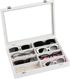 Frebeauty Sunglass Organizer,Velvet Glasses Organizer,8-Slot Sunglasses Tray for Drawer, Men's/Women's Sunglasses Box