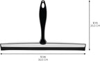 iDesign Bathroom Shower Squeegee with Wall Hook - Black/Chrome