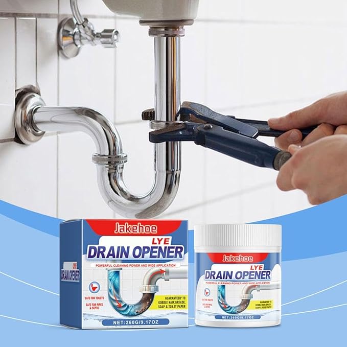 Generic Crystal Lye Drain Opener Powder, Quickly Clears Clogs, Unscented, Solid, For Kitchen Sinks, Basins, Shower Drains, Toilets & Pipes, Part No: Generic-5acd52