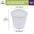 CIAO! 24OZ PP Injection Molded Soup-Deli Container with LLDPE Lid, Microwavable and BPA Free (240/240 combo pack)
