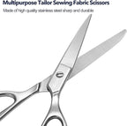 LIVINGO Tailor Fabric Sewing Scissors - 8" Professional Forged Stainless Steel Heavy Duty Metal Shears All Purpose, Crafting Ultra Sharp Scissors for Dressmaking Upholstery Cloth Leather and Felt