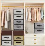 Linen Closet Organizer and Storage, Fabric Storage Drawer Organizer with 2 Drawers for Underwear, Sock, Bra, Small Items - Light Gray