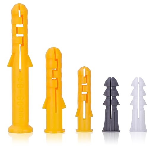 130 Pcs Premium Quality Plastic Drywall Wall Anchors (Screws No Included),Bulk Pack #8x1-3/5