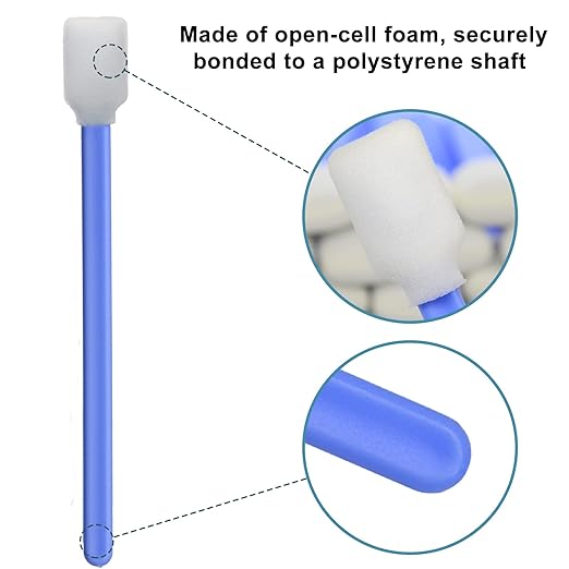 Wellgler's Foam Cleaning Swabs, Foam Swab Kits for Printers, Cameras, Optics, Guns, Electronics and Automotive Detail Swabs 200Pcs