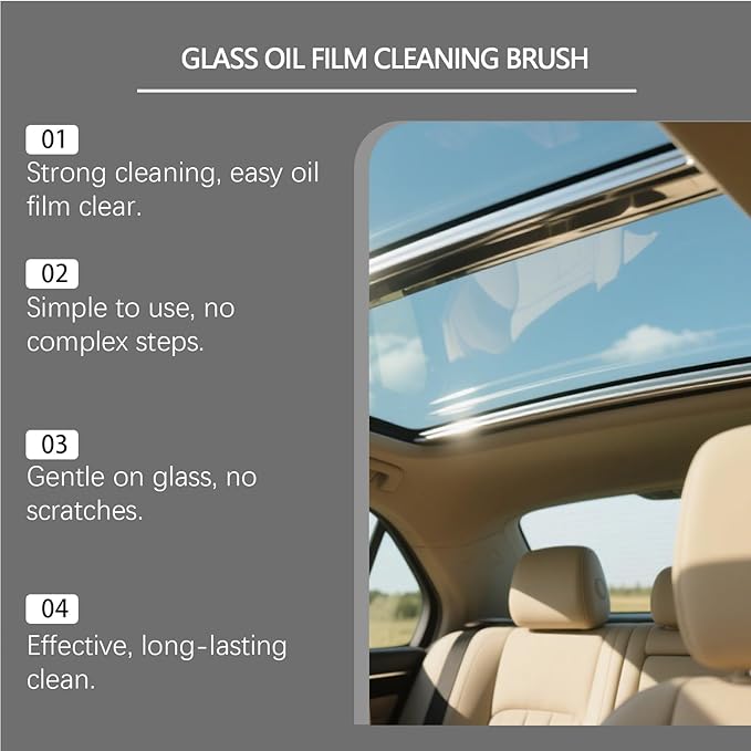 Q4 Glass Guard,Glass Emulsion Cleaner,Glass Handle Oil Film Remover Lotion,Car Windshield Oil Film Remover,Removes Oilfilm & Smudges (3PCS)