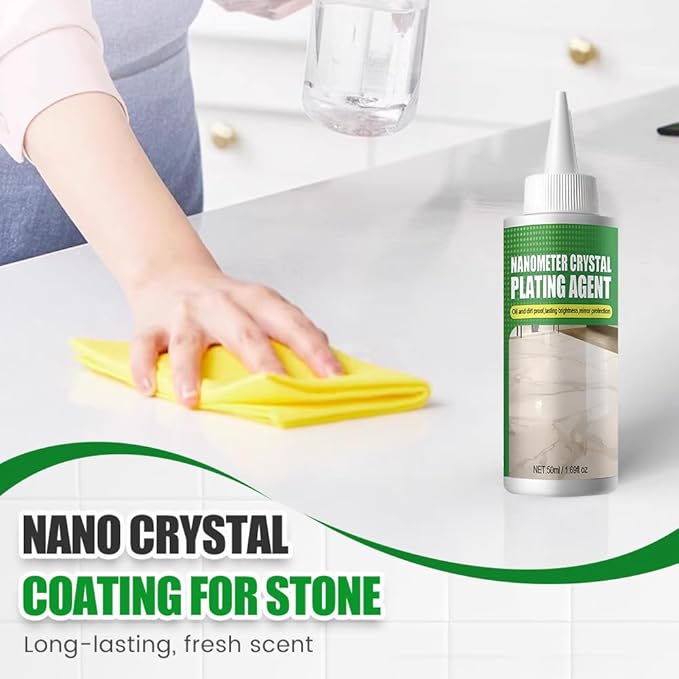 Nano Crystal Coating Agent For Tile & Furniture, 2026 New Granite Countertop Cleaner and Sealer with Protection, Quartz Marble Stone Polish Cleaner for Permanent Hold & Shine Effect Fast Drying (3Pcs)