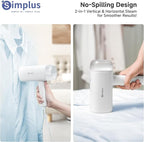 SIMPLUS Travel Steamer for Clothes, Portable Handheld Garment Steamer for Clothing, 10s Fast Heat Up, 170ml Water Tank with Measuring Cup, Small Foldable Fabric Wrinkle Remover for Home, White