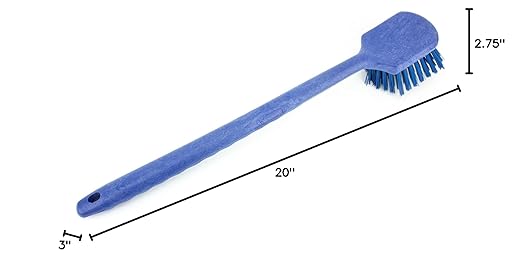 SPARTA 40501EC14 Large Plastic Scrub Brush, 20 Inches, Blue (Pack of 2) - Kitchen and Utility Cleaning With Long Handle