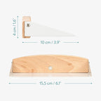 Navaris Small Dustpan and Brush Set - Wooden Mini Dustpan and Compact Horsehair Brush for Sweeping Table and Countertop - White
