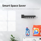 BESTHLS Wall Mounted Portable Clothes Drying Rack with Space Saver Clothes Hangers Design Universal for Balcony Mudroom Bedroom Kitchen Foldable Laundry Rack (2-Pole Black)