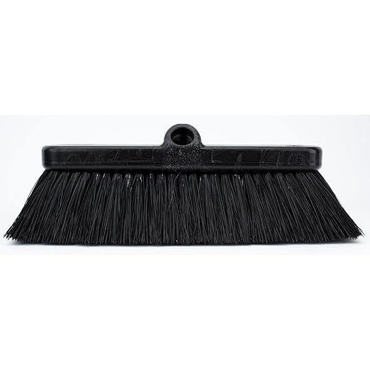 SPARTA 41278EC03 Flo-Thru Plastic Wall Scrub Brush, Equipment Brush With Soft Nylex Bristles For Industrial Kitchens, Hospitals, Commercial Cleaning, 4 Inches, Black