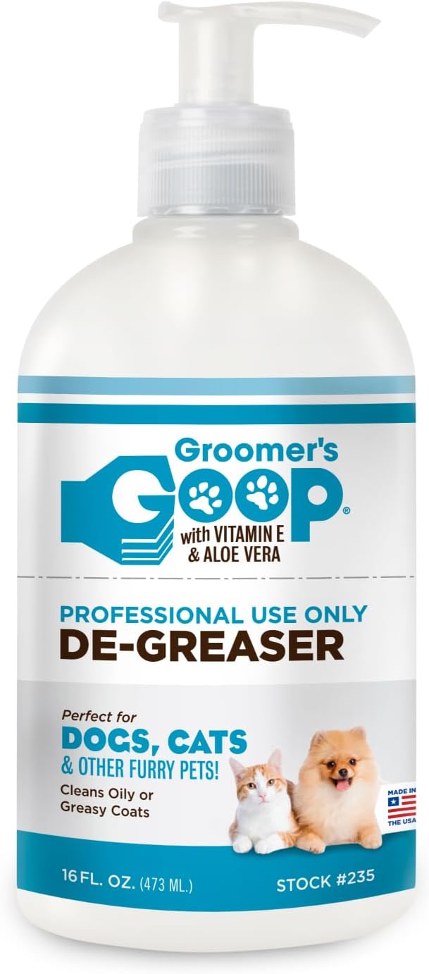 Groomer's Goop Pre-Bath Treatment De-Greaser for Dogs & Cats - 16 oz Bottle