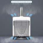 Sellemer Toilet Brush and Holder Set for Bathroom, Flexible Toilet Bowl Brush Head with Silicone Bristles, Compact Size for Storage and Organization, Ventilation Slots Base (2 Pack, White)