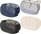 4 Pcs Collapsible Laundry Baskets, Opening Laundry Hamper, Foldable Laundry Basket, Dirty Clothes Basket for Clothes & Home Organization