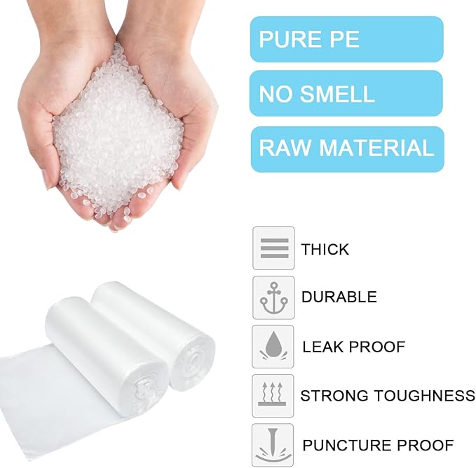 1 Gallon Trash Bags, Extra Small Strong Garbage Bags for Office Home Bathroom Car Desktop Wastebasket Liners, Clear 120 Count