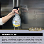 Flitz Stainless Steel & Chrome Clean - 32oz Bottle, USA-Made Stainless Steel Cleaner Spray for Appliances - Grill, Fridge, Sink Stain Remover - Also Works on Aluminum Surfaces (1 Pack)