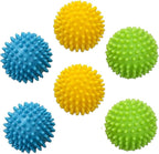 Reusable Laundry Dryer Balls, Plastic Anti-Static Fabric Softener, Reduces Wrinkles, Sustainable Cleaning Supplies, Essential Washing & Drying Aid for Soft, 6 Pack, 2.36 in (Sky Blue/Yellow/Green)