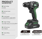 Prostormer Brushless Cordless Drill Set, 575 in.lbs Power Drill Driver, 3/8" Keyless Chuck, 20+1 Max Torque, 2pcs Batteries & Charger with 24 Pcs Drilling Bits & Storage Box
