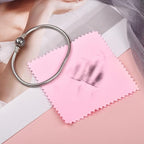 SEVENWELL 100pcs Jewelry Cleaning Cloth Pink Polishing Cloth for Sterling Silver Gold Platinum Small Silver Polish 8x8cm
