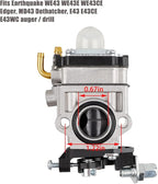 300486 Carburetor for Earthquake E43 E43CE Auger MC43 MC43E MD43 Tiller Cultivator WE43 WE43E Edger Powermate PEA438 PCV43 Southland SCV43 SEA43 Eskimo Mako 51.7cc M43 43cc Engine