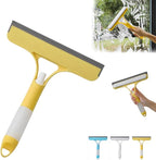 3 in 1 Window Cleaning Scraper with Spray, 2025 New Multi-Function Glass Cleaner Squeegee Tool for Shower Glass, Tile, Mirror Cleaning, All-Purpose Spray Function Brush with Ergonomic Handle (Yellow)