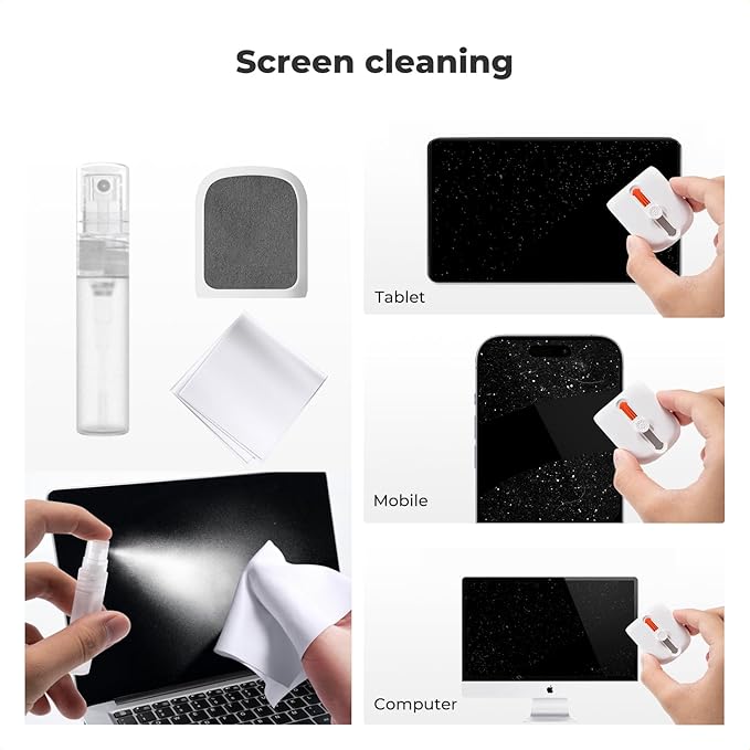 K&F CONCEPT 25-in-1 Keyboard Cleaning Kit Laptop Cleaner - Multifunction Electronic Specialized Accessories Cleaner Set for Cell Phone Tablet PC Camera Keyboard Earbud - Phone Tablet Holder