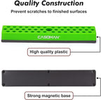 CASOMAN 1/4" Hex Bit Organizer with Magnetic Base - Green, 43 Hole Bit Organizer with Strong Magnetic Base, Magnetic Bit Organizer for Your Specialty