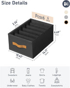 DIMJ Large Wardrobe Clothes Organizers - Foldable Closet Clothing Organizer for Jean Sweater Shirt Pants Underwear Bra, Divided Clothes Storage, Grey Closet Shelf Organizer Boxes