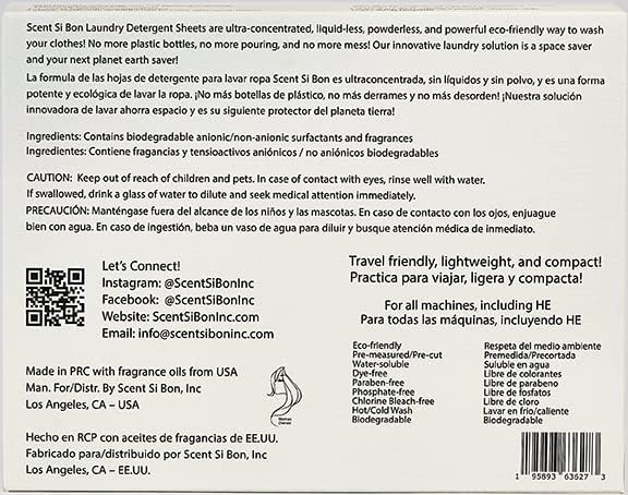 Luxury Scented Laundry Detergent Sheets, 60 Loads, Le Beige Inspired by Iconic Perfumes, Saffron, Jasmine, Sweet Cedarwood, Eco-Friendly Formula, Biodegradable Detergent