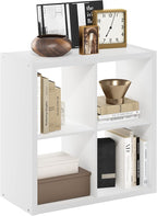 Furinno Cubicle Open Back Decorative Cube Storage Organizer, 4-Cube, White