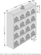 Furinno Simple Cube Storage Organizer, 16-Cube Display Shelf, Open Back Shelving Unit, Storage Shelves, Extra Thick Frame, for Organization and Storage, Living Room, Home Office, Dark Oak