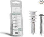 Premium Nylon 66 Self-Drilling Drywall Anchors & Screws kit | Hang Cabinets, Tv Wall Mount, Pictures, Towel Racks | 10#8X 1-1/4 Philips Screws and 10 Nylon Anchors | Holds 90lbs