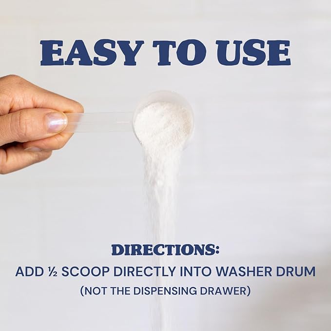 Unscented Laundry Detergent Powder | Fragrance-Free | Safe for Sensitive Groups | Powerful Clean | Plant & Mineral-Based | Made in USA