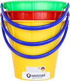 Spielstabil 3 Pack - Large Sand Pails Beach Toys (3 Buckets Included - Colors Vary) - Made in Germany