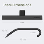 JustHang Shower Squeegee for Glass Doors, All-One-Piece Silicone with Built-in Hook Design for Easy Hanging and Cleaning, 10 Inch Black