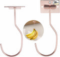 Self-Adhesive Banana Hooks, Foldable Magnetic Hanger Under Cabinet, Sturdy Metal Banana Holder for Kitchen, Space-Saving Design to Keep Bananas Fresh 1 Pieces Rose Gold